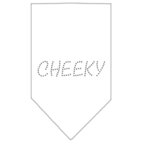 Cheeky Rhinestone Bandana White Small